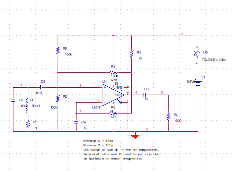 LC-meter met LM111 of AD8099 LC-meter met LM111 of AD8099